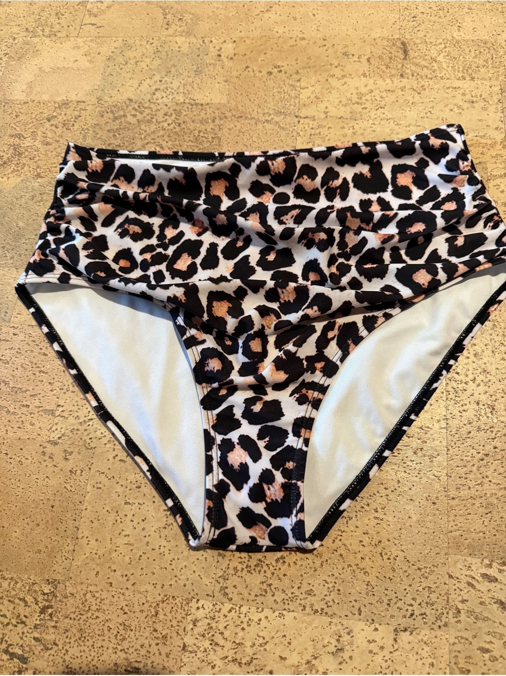 Leopard High-Waist Bikini Bottoms - Brown & Black, size 0XL